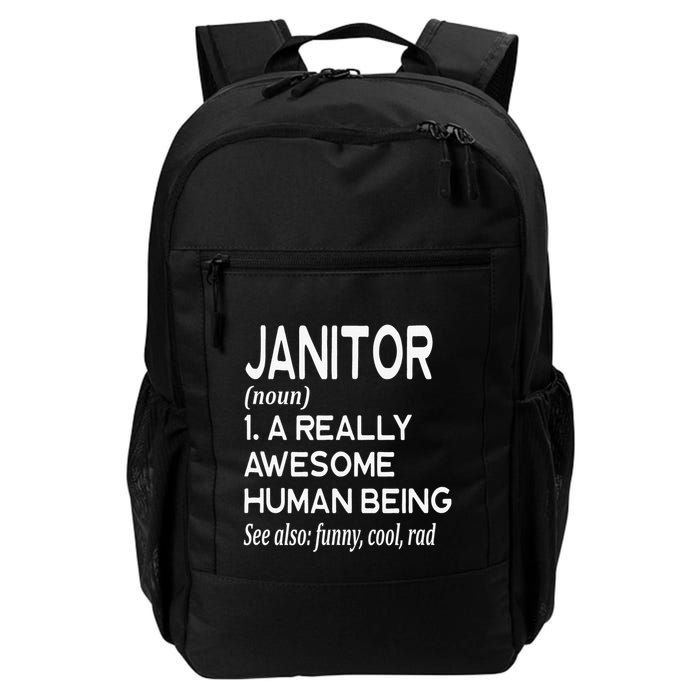 Janitor Definition Funny Janitorial Cleaning Repairing Backpack