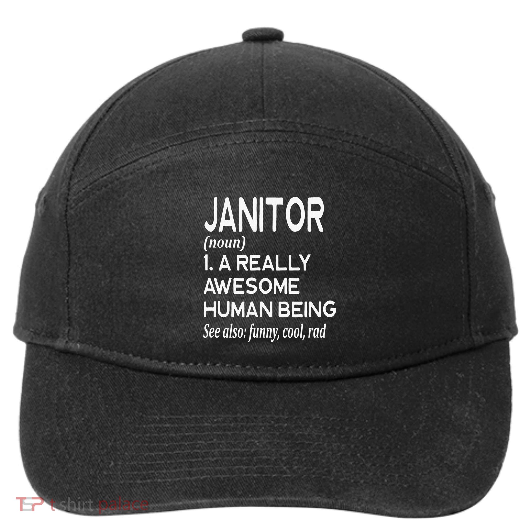 Janitor Definition Funny Janitorial Cleaning Repairing 7-Panel Snapback Hat