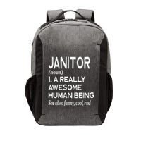Janitor Definition Funny Janitorial Cleaning Repairing Vector Backpack