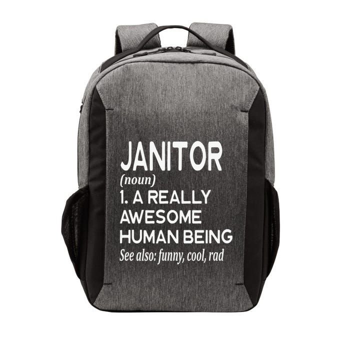 Janitor Definition Funny Janitorial Cleaning Repairing Vector Backpack