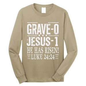 Jesus Defeated Grave On Easter Sunday He Is Risen Luke 24 24 Long Sleeve Shirt