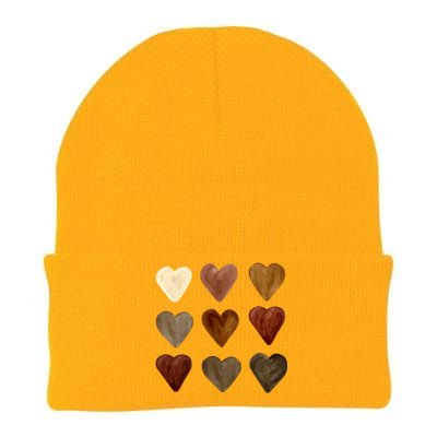 Juneteenth Diversity Heart Skin Black Pride Melanin Kindness Funny Gift Knit Cap Winter Beanie