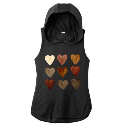 Juneteenth Diversity Heart Skin Black Pride Melanin Kindness Funny Gift Ladies PosiCharge Tri-Blend Wicking Draft Hoodie Tank