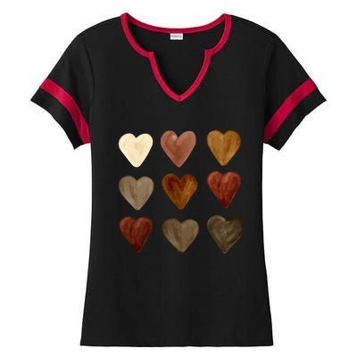 Juneteenth Diversity Heart Skin Black Pride Melanin Kindness Funny Gift Ladies Halftime Notch Neck Tee