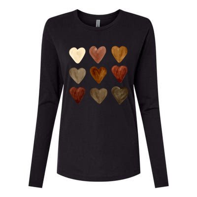 Juneteenth Diversity Heart Skin Black Pride Melanin Kindness Funny Gift Womens Cotton Relaxed Long Sleeve T-Shirt