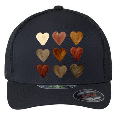 Juneteenth Diversity Heart Skin Black Pride Melanin Kindness Funny Gift Flexfit Unipanel Trucker Cap