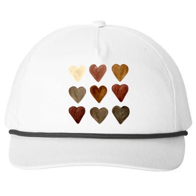 Juneteenth Diversity Heart Skin Black Pride Melanin Kindness Funny Gift Snapback Five-Panel Rope Hat