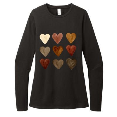 Juneteenth Diversity Heart Skin Black Pride Melanin Kindness Funny Gift Womens CVC Long Sleeve Shirt