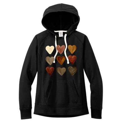 Juneteenth Diversity Heart Skin Black Pride Melanin Kindness Funny Gift Women's Fleece Hoodie