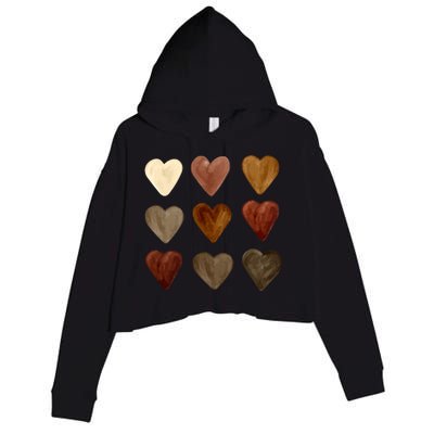 Juneteenth Diversity Heart Skin Black Pride Melanin Kindness Funny Gift Crop Fleece Hoodie