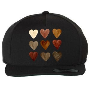 Juneteenth Diversity Heart Skin Black Pride Melanin Kindness Funny Gift Wool Snapback Cap