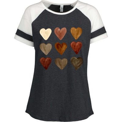 Juneteenth Diversity Heart Skin Black Pride Melanin Kindness Funny Gift Enza Ladies Jersey Colorblock Tee