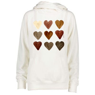 Juneteenth Diversity Heart Skin Black Pride Melanin Kindness Funny Gift Womens Funnel Neck Pullover Hood