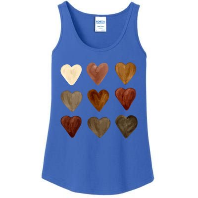 Juneteenth Diversity Heart Skin Black Pride Melanin Kindness Funny Gift Ladies Essential Tank