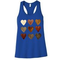 Juneteenth Diversity Heart Skin Black Pride Melanin Kindness Funny Gift Women's Racerback Tank