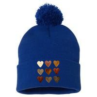 Juneteenth Diversity Heart Skin Black Pride Melanin Kindness Funny Gift Pom Pom 12in Knit Beanie