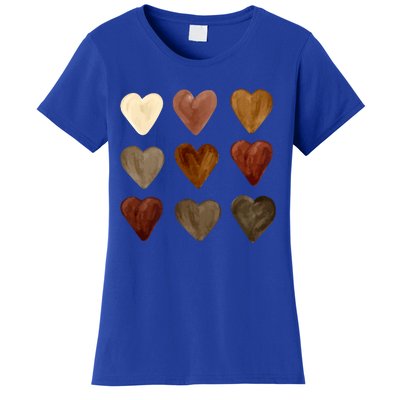 Juneteenth Diversity Heart Skin Black Pride Melanin Kindness Funny Gift Women's T-Shirt