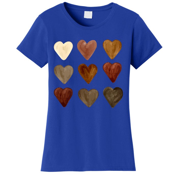 Juneteenth Diversity Heart Skin Black Pride Melanin Kindness Funny Gift Women's T-Shirt