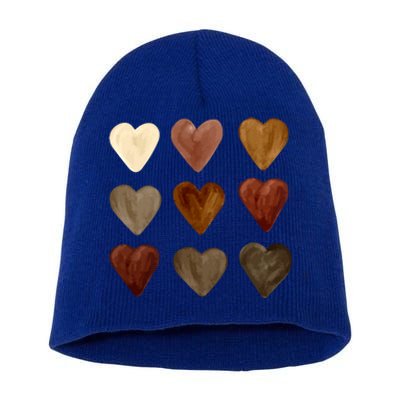 Juneteenth Diversity Heart Skin Black Pride Melanin Kindness Funny Gift Short Acrylic Beanie