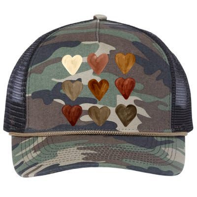 Juneteenth Diversity Heart Skin Black Pride Melanin Kindness Funny Gift Retro Rope Trucker Hat Cap