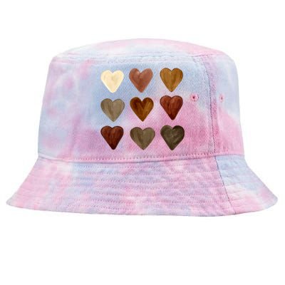 Juneteenth Diversity Heart Skin Black Pride Melanin Kindness Funny Gift Tie-Dyed Bucket Hat