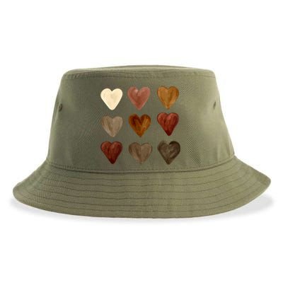 Juneteenth Diversity Heart Skin Black Pride Melanin Kindness Funny Gift Sustainable Bucket Hat