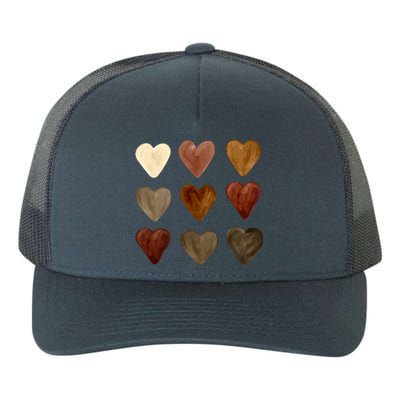 Juneteenth Diversity Heart Skin Black Pride Melanin Kindness Funny Gift Yupoong Adult 5-Panel Trucker Hat