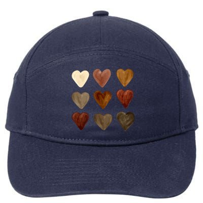 Juneteenth Diversity Heart Skin Black Pride Melanin Kindness Funny Gift 7-Panel Snapback Hat