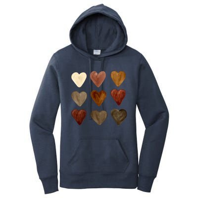 Juneteenth Diversity Heart Skin Black Pride Melanin Kindness Funny Gift Women's Pullover Hoodie