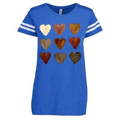 Juneteenth Diversity Heart Skin Black Pride Melanin Kindness Funny Gift Enza Ladies Jersey Football T-Shirt