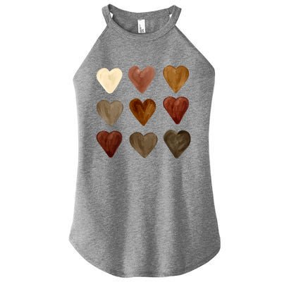 Juneteenth Diversity Heart Skin Black Pride Melanin Kindness Funny Gift Women's Perfect Tri Rocker Tank