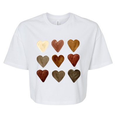 Juneteenth Diversity Heart Skin Black Pride Melanin Kindness Funny Gift Bella+Canvas Jersey Crop Tee