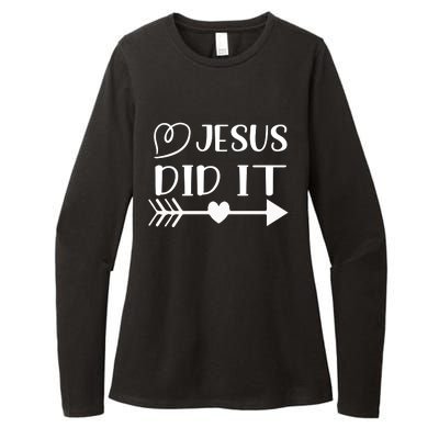 Jesus Did It Inspirational Graphic Womens CVC Long Sleeve Shirt