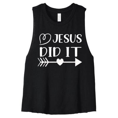 Jesus Did It Inspirational Graphic Women's Racerback Cropped Tank