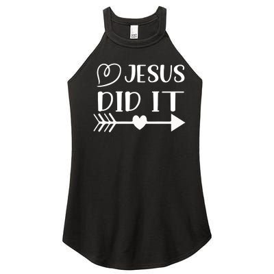 Jesus Did It Inspirational Graphic Women’s Perfect Tri Rocker Tank