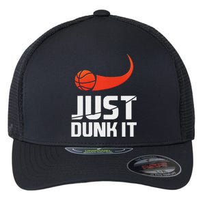 Just Dunk It! Basketball Player Slam Dunk Flexfit Unipanel Trucker Cap