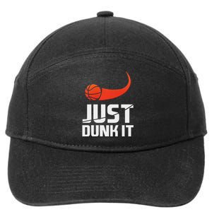 Just Dunk It! Basketball Player Slam Dunk 7-Panel Snapback Hat