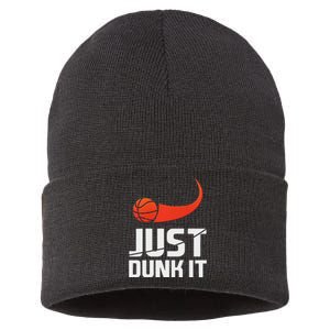 Just Dunk It! Basketball Player Slam Dunk Sustainable Knit Beanie