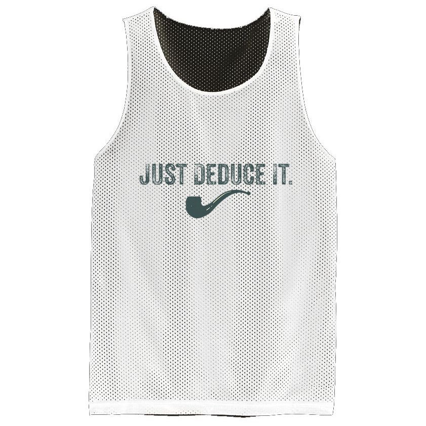 Just Deduce It Funny S.H.E.R.L.O.C.K H.O.L.M.E.S Detective Mesh Reversible Basketball Jersey Tank