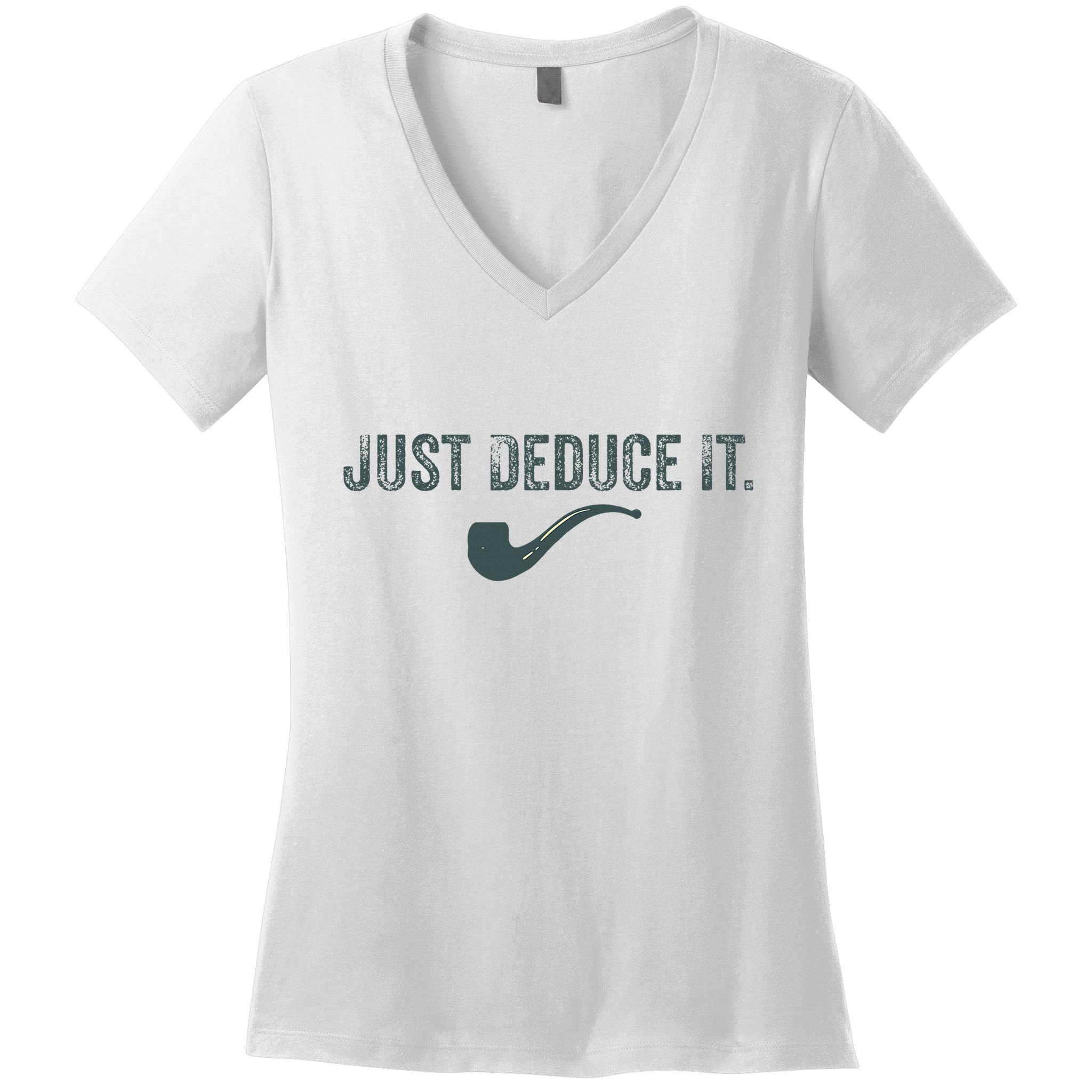 Just Deduce It Funny S.H.E.R.L.O.C.K H.O.L.M.E.S Detective Women's V-Neck T-Shirt