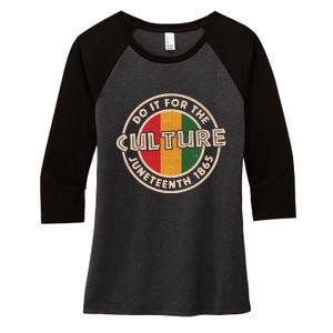 Juneteenth Do It For The Culture Women's Tri-Blend 3/4-Sleeve Raglan Shirt