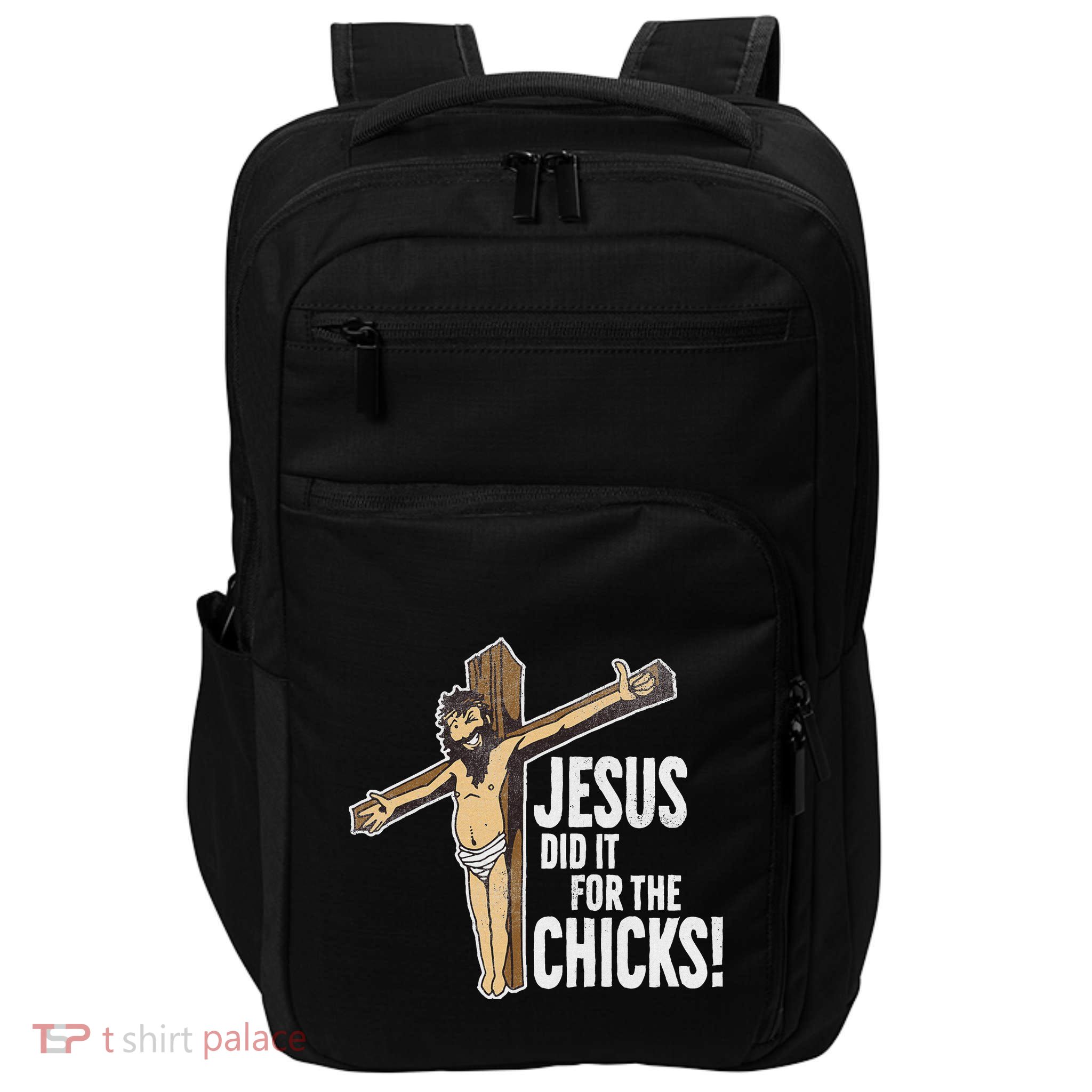 Jesus Did It For The Chicks Christian Cross Impact Tech Backpack