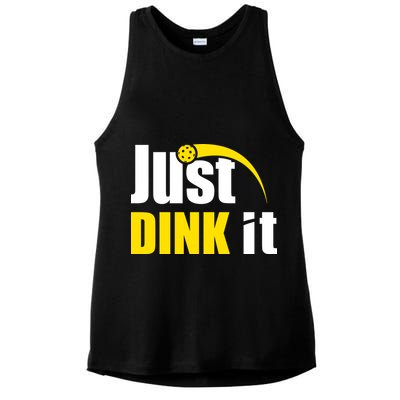 Just Dink It Funny Pickleball Play Pickle Ball Ladies PosiCharge Tri-Blend Wicking Tank