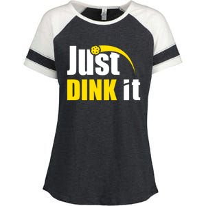 Just Dink It Funny Pickleball Play Pickle Ball Enza Ladies Jersey Colorblock Tee