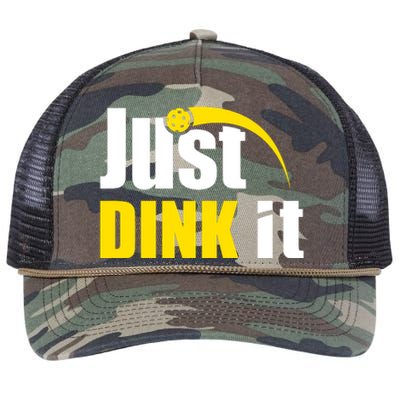 Just Dink It Funny Pickleball Play Pickle Ball Retro Rope Trucker Hat Cap