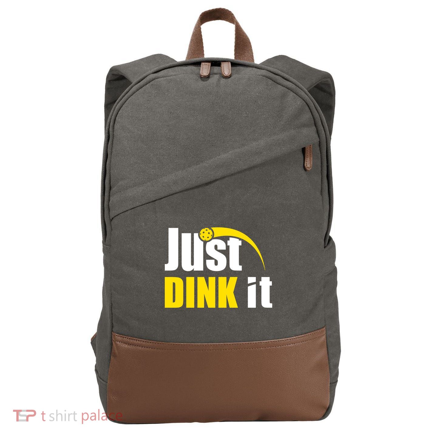 Just Dink It Funny Pickleball Play Pickle Ball Cotton Canvas Backpack