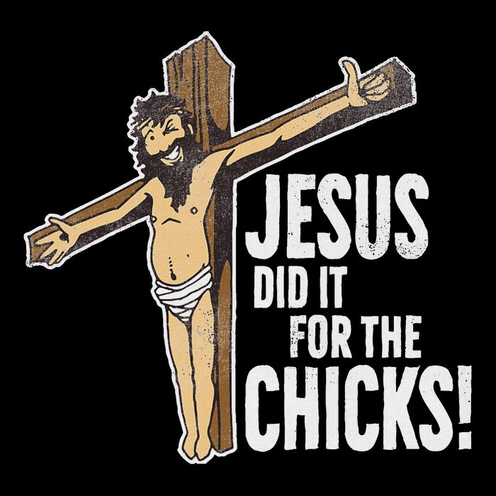 Jesus Did It For The Chicks Christian Cross Full-Length Apron With Pockets