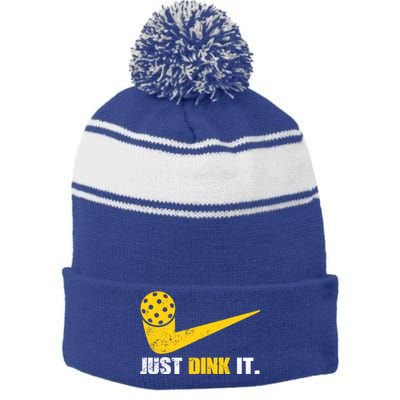 Just Dink It Pickleball Funny Pickleball Player Dink Player Gift Stripe Pom Pom Beanie