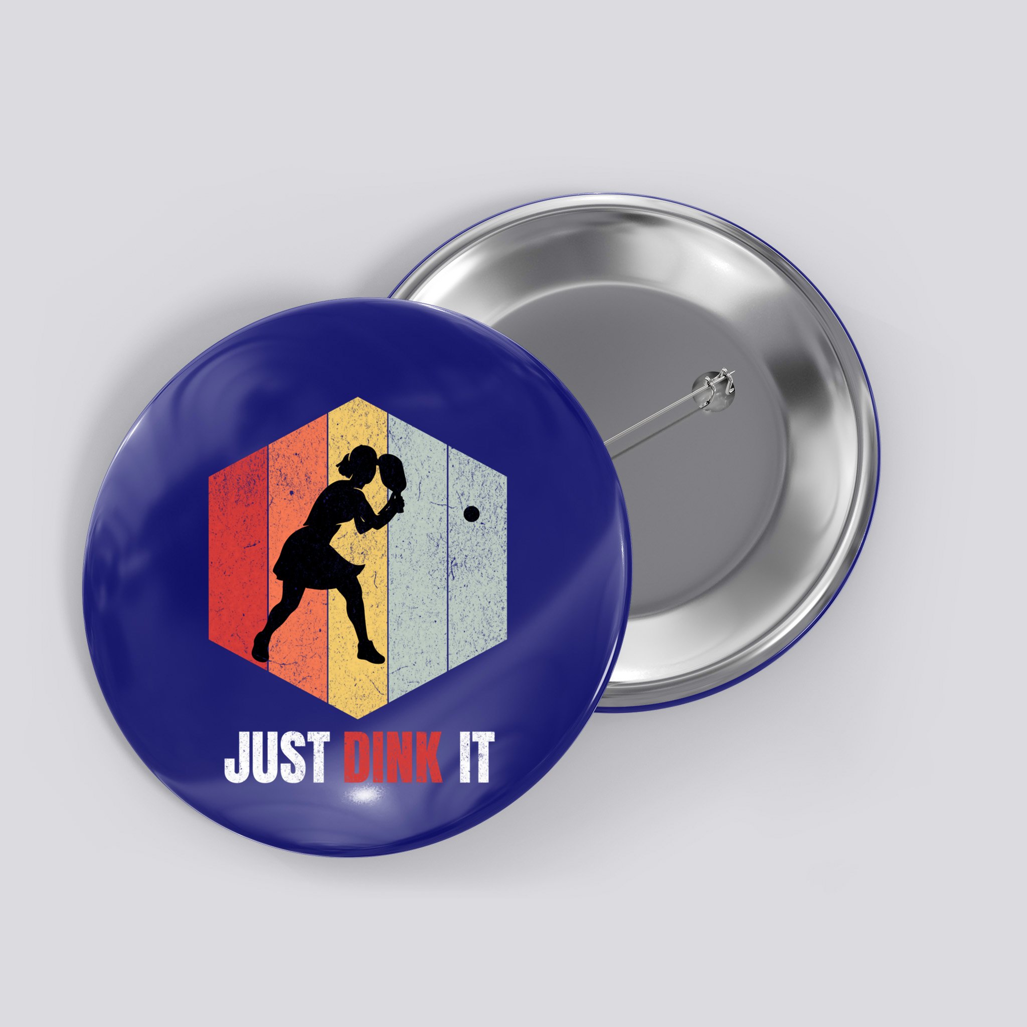 Just Dink It Vintage Pickle Ball And Pickleball Fan Gift Button