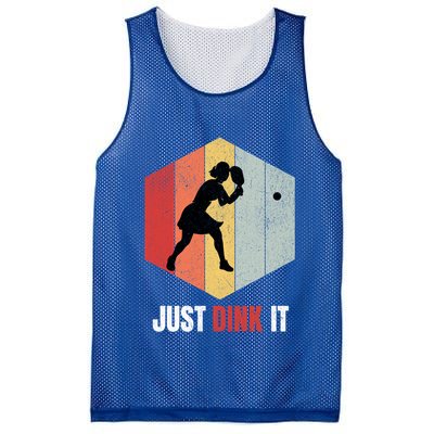 Just Dink It Vintage Pickle Ball And Pickleball Fan Gift Mesh Reversible Basketball Jersey Tank